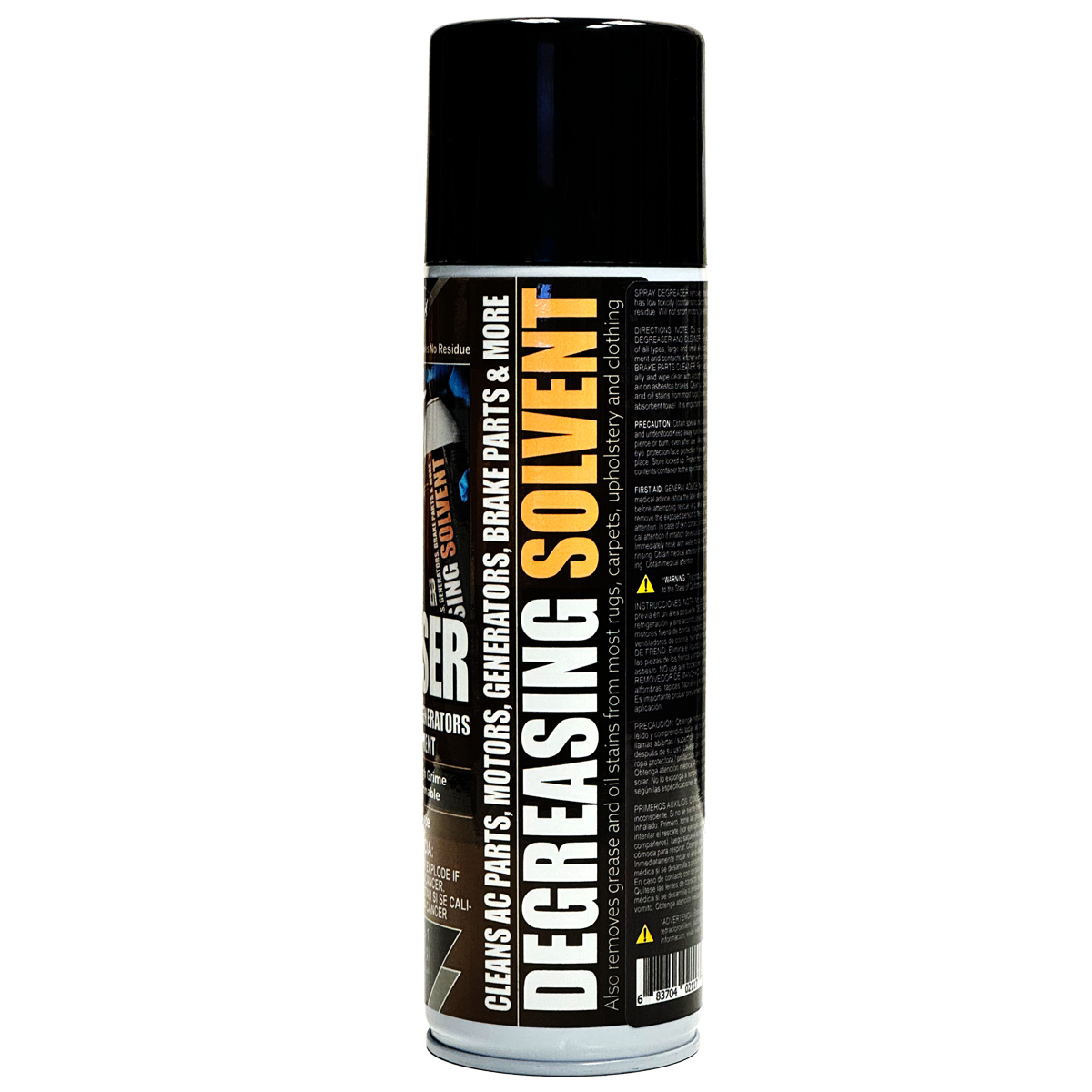 Spray Degreaser removes grease and grime from surfaces. Will not short motors, generators, or electrical equipment.