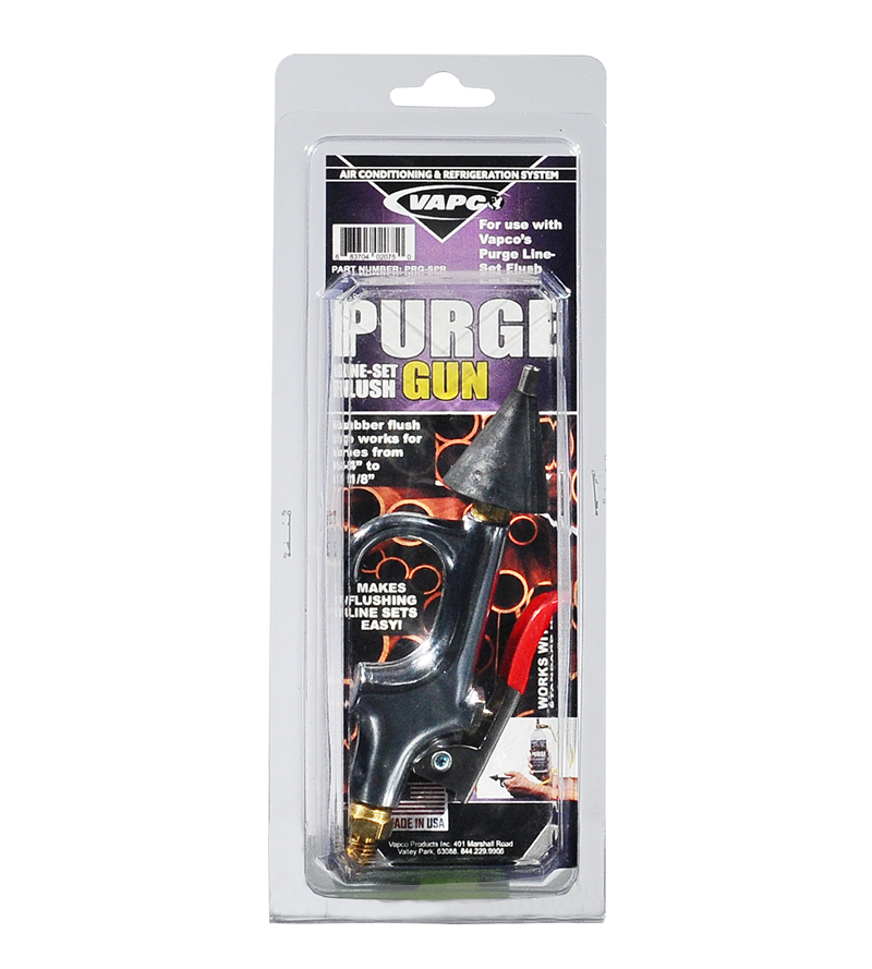 Upgrade your cleaning arsenal with the PURGE Line Set Flush Spray Gun Nozzle! This heavy-duty nozzle is crafted from stainless steel for lasting durability and features a convenient squeeze trigger for easy, one-handed operation.