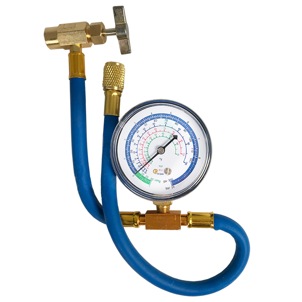 Can Tap, Hose and Guage: Complete R290 &amp; R600a Charging Solution: This all-inclusive kit includes a can tap, hose, and pressure gauge, offering everything required for proper system tapping, refrigerant connection, and pressure monitoring during recharge.