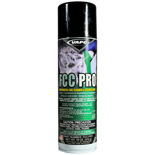 Looking for a powerful, no rinse, AC coil cleaner that tackles more than just dirt? Introducing FCC Pro, the EPA-registered aerosol spray that delivers a multi-pronged attack on your air conditioner's evaporator coils.