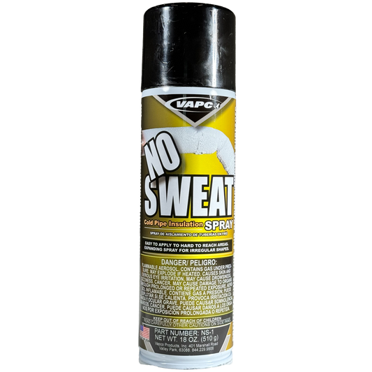 Banish the Drips: No Sweat Spray - The Easy Solution to Sweaty Pipes, Even in Tight Spots!  Tired of messy condensation dripping from your cold pipes, especially in hard-to-reach areas? Introducing No Sweat Spray, the aerosol solution that provides a long-lasting defense against moisture build-up, and is perfect for those awkward spaces where regular foam tape just won't cut it.  #nosweat, #insulation, #diy, #homeimprovement, #condensation, #healthyhome, #energysaving.