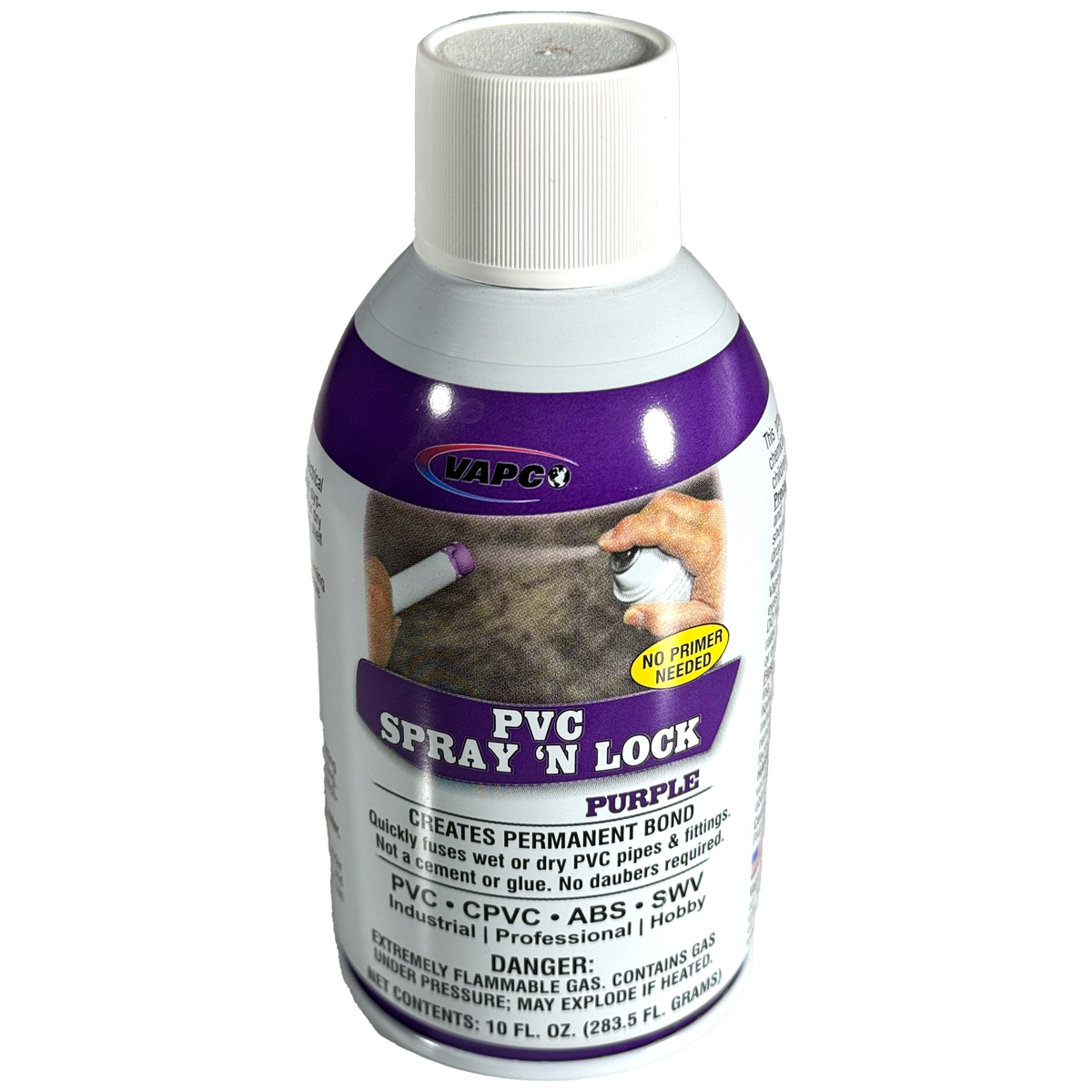 A single can of PVC Spray 'N Lock can bond over 100 fittings and pipes of 3/4", maximizing your project efficiency.