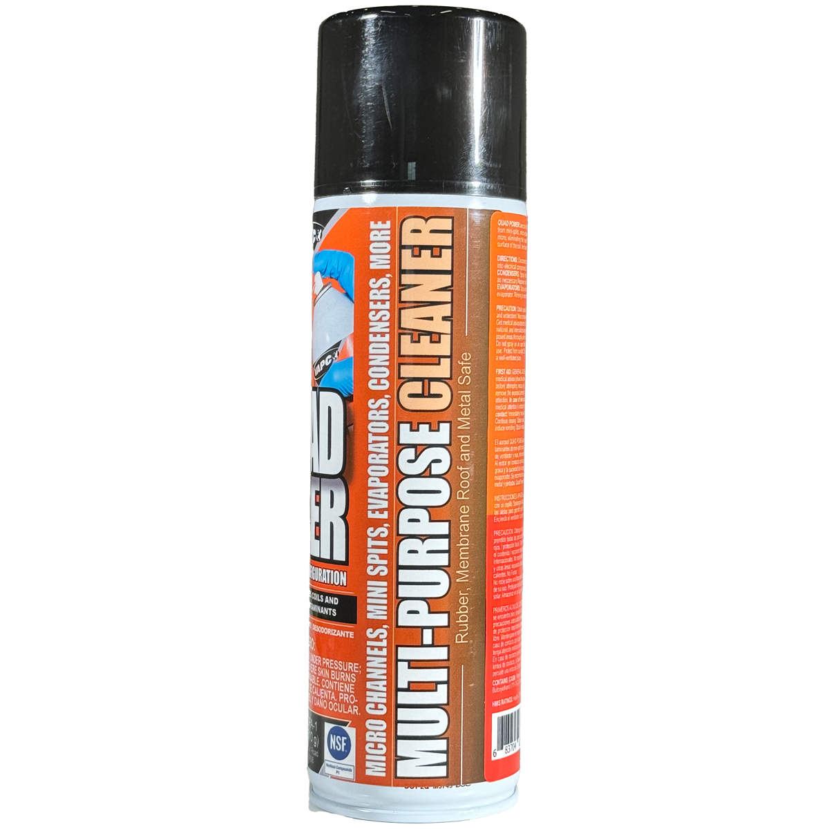 QUAD POWER Aerosol:&nbsp;Specifically formulated for HVACR professionals, this spray cuts through grease, grime, and heavy soils on: